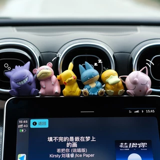 Đồ trang trí xe Pokémon Pikachu trang trí bảng điều khiển trung tâm nội thất ô tô dễ thương