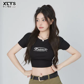 Xin LAN YA SHE Nữ Mới Đa Năng Áo Thun Nữ Tay Ngắn Ngọt Ngào Và Cay Cao Cấp Rốn Crop Top