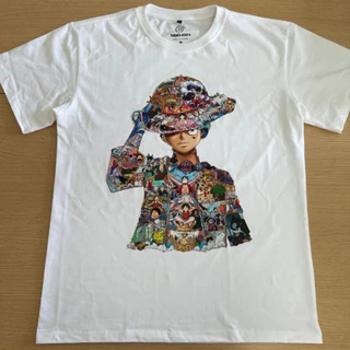 Áo thun Monkey D.Luffy nam,nữ chất liệu cotton 100%, màu đen hoặc trắng phiên có màu, in mặt trước từ Turned Ninja S-5XL