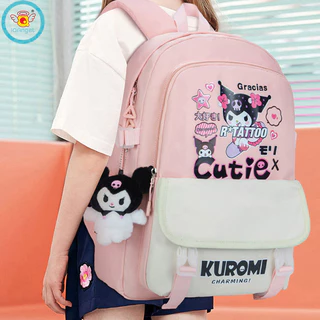 Túi đi học Kuromi Túi đeo vai bé gái Lớp ba đến lớp sáu Dễ thương học sinh tiểu học sức chứa lớn học sinh trung học cơ sở