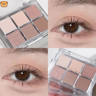 Bảng Phấn Mắt 6 Màu Matte Shimmer Lấp Lánh Màu Hồng Khỏa Thân Chống Thấm Nước Lâu Dài Phấn Mắt Trang Điểm Tự Nhiên Mỹ PhẩmLQZ