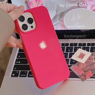 Siêu mỏng Không viền Silicon lỏng APPLE Lable Skin Feel Silicone Case cho ip IPhone XR XS Max 11 12 13 14 15 Pro Max 14 15 Plus Ốp Điện Thoại Nữ LOGO