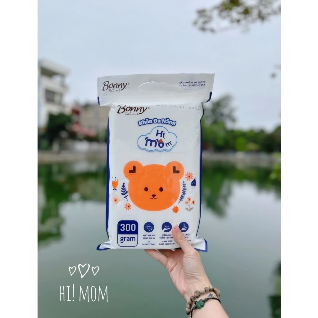 Combo 5 gói khăn khô đa năng cao cấp HI,MOM, Bonny Natural (mỗi gói 300g), hàng có kiểm định