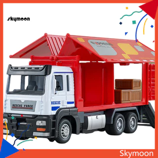 Skym * Mô hình xe tải Container có đèn nhạc Cửa có thể mở tỷ lệ 1: 32 Đồ chơi xe thực tế Trang trí mô hình hợp kim quán tính Xe tải bé trai bé gái Đồ chơi kéo lại Quà tặng sinh nhật