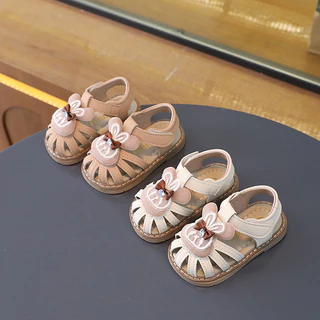 Sandal tập đi chống trơn chống vấp cho bé gái gắn Nơ tai Thỏ dễ thương Sz16-26 Lê Anh Anh