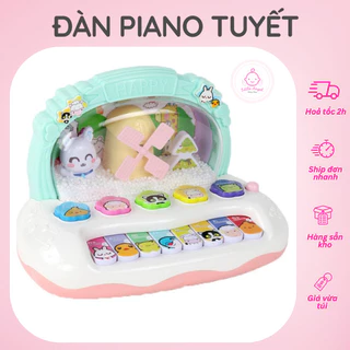 Đồ Chơi Đàn Piano Thổi Tuyết Có Đèn Có Nhạc Cho Bé (Kèm Pin)