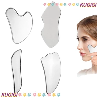 Dụng cụ chăm sóc da mặt KUGIGI Gua Sha, Dụng cụ Massage GuaSha đa năng bằng thép không gỉ, Dụng cụ làm đẹp bằng bạc Giảm mệt mỏi cho da Loại bỏ nếp nhăn Gua Sha Board Face