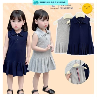 Váy đầm polo sát nách kiểu dáng Thom brown phối đuôi cá cho bé gái đi chơi đi học 9 tới 26kg SHUSHI