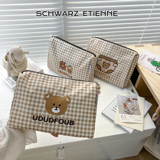 SCHWARZ ETIENNE Ly hợp xác ướp kẻ sọc gấu, Túi lưu trữ Mini dễ thương của Nhật Bản và Hàn Quốc