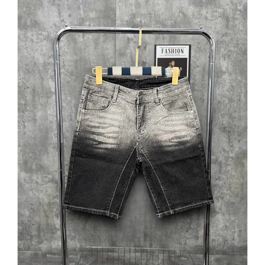 Quần short jean nam vải denim chất bò dày rách form loang màu đẹp mẫu mới trẻ trung cao cấp MENSWEAR