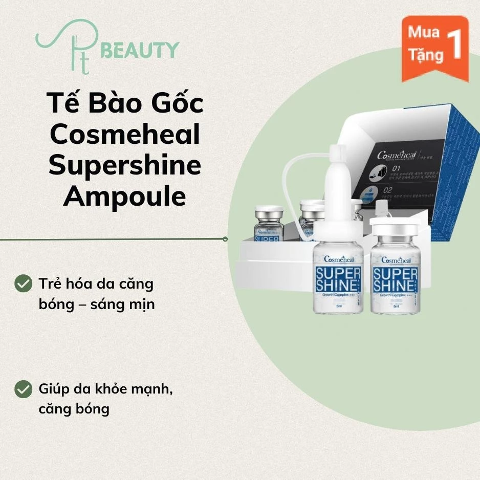 Tế Bào Gốc Phục Hồi Căng Bóng Da Cosmeheal Super Shine Ampoule