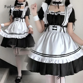 Fudeshe Trang phục, Phim hoạt hình trắng đen Lolita Maid, Đầm phong cách hoạt hình 2023 dành cho nữ