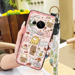 Silicone Cartoon Phone Case For Redmi A3 4G/Xiaomi POCO C61 4G
 Back Cover Wrist Strap Wristband Cute ring Anti-knock Shockproof Kickstand