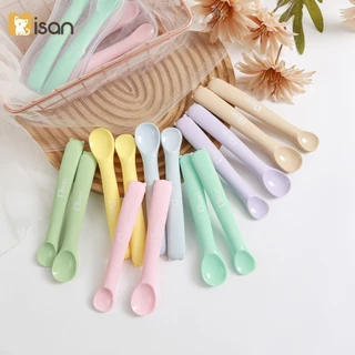 Muỗng silicon Misan màu Pastel cho bé ăn dặm babyforlove