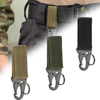 [Sẵn SÀNG] Móc chìa khóa bằng Nylon Carabiner Hệ thống treo đai khóa vải quân sự để cắm trại