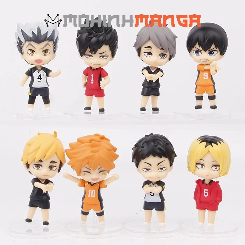 Mô hình 8 nhân vật Haikyuu chibi Vua bóng chuyền Koshi Yu Nishinoya Kei Tsukishima Tobio Kageyama Shoyo Hinata Kenma