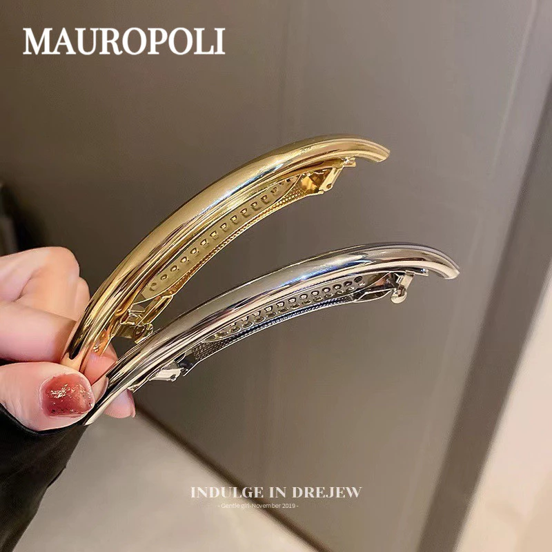 Mauropoli [Sẵn Sàng] Mùa Hè Phong Cách Mới Hàn Quốc Cong In-Line Kẹp Tóc Nữ Mùa Hè Đơn Giản Nhẹ Tất Cả Trận Đấu Kẹp Phụ Kiện Tóc Sang Trọng Thời Trang