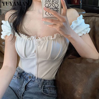 YUYAMAN áo phông áo thun nữ croptop baby tee Minimalist Trendy Thời trang Fashion WMY2430R0X 13Z240328