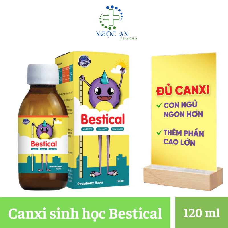 Canxi Sinh Học BESTICAL Kết Hợp Vitamin D3 K2 Hỗ Trợ Tăng Chiều Cao Cho Bé 120ml