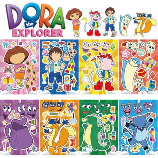 Hoạt Hình Dora The Explorer Series Xếp Hình Dán Dành Cho Trẻ Em Cha Mẹ-Con Tương Tác Trang Trí Mặt DIY Dán