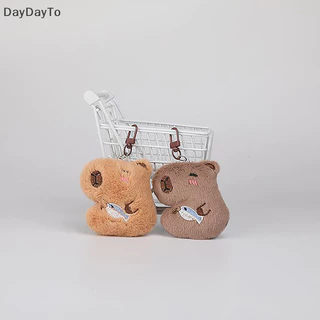 DayDayTo Squeak Capybara Plush Keychain Creative Stuffed Animal Doll Keyring Cute Bag Pendant Backpack Hanging Decoration VN