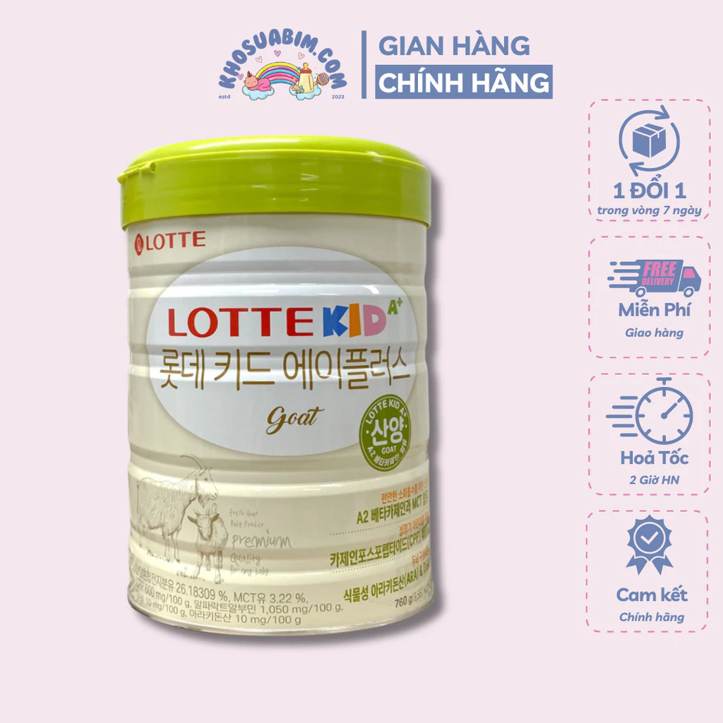 Sữa Bột Lotte Kid A+ Goat Dê hộp 760g khosuabim.com