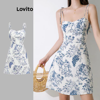 Đầm Lovito họa tiết hoa nhí phong cách thanh lịch dành cho nữ L80ED445
