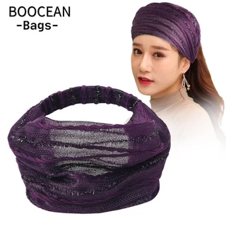 Mũ nón Hàn Quốc BOOCEAN, Mẹ Tóc Vòng Nữ Băng Đô Quấn Tóc Kim Sa Lấp Lánh, Rửa Mặt Trang Trí Băng Đô Quấn Đầu Rộng Lưới Băng Đô Quấn Tóc