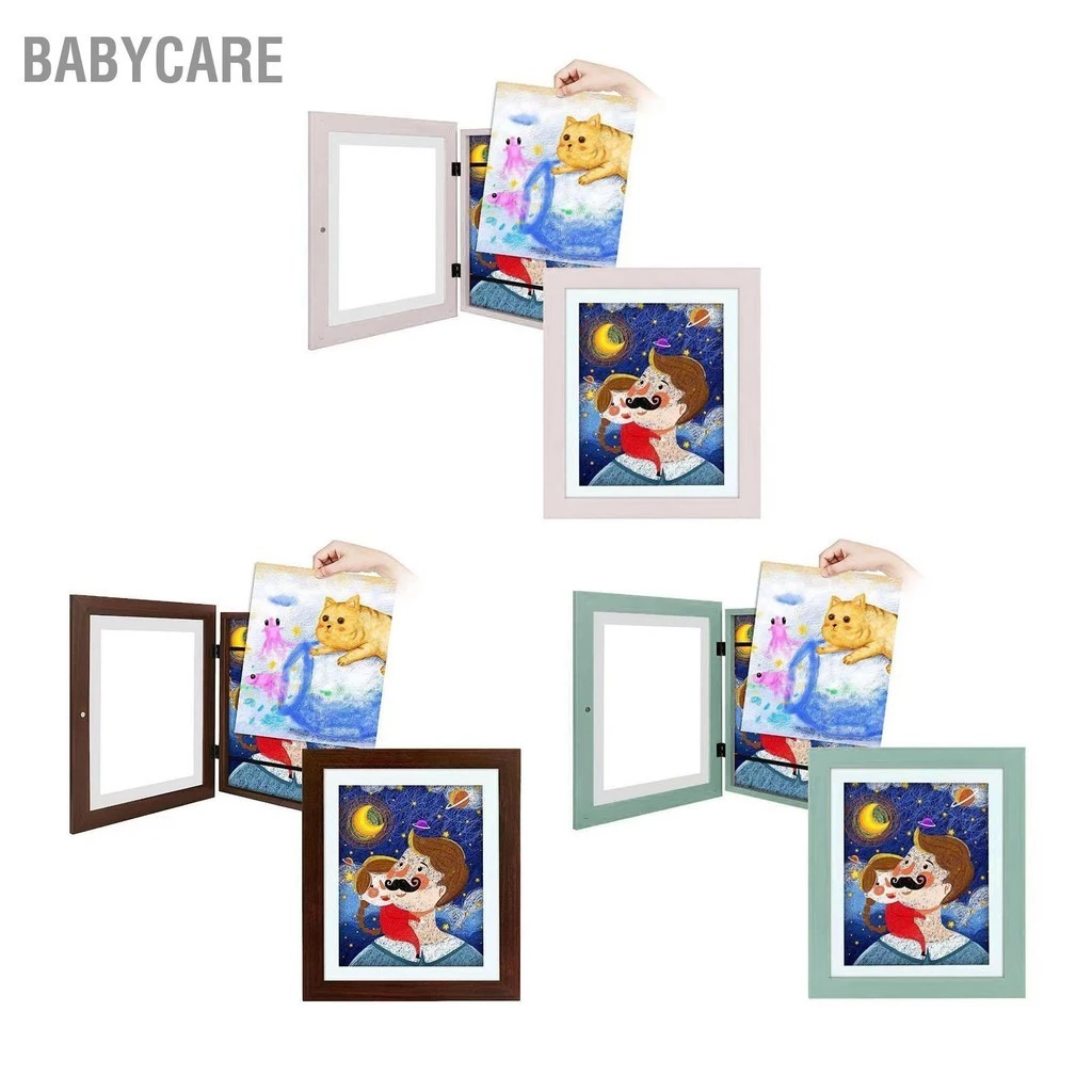 Babycare Kids DIY Picture Frame Đóng cửa từ tính Định dạng dọc ngang Khung hiển thị tác phẩm nghệ thuật bằng móng tay