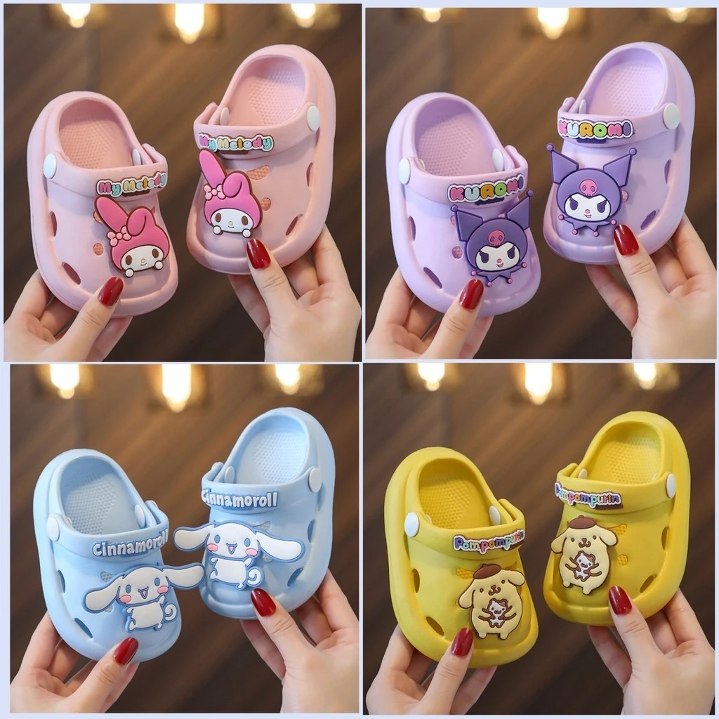 Sanrio Dép Trẻ Em Mùa Hè Bé Gái Bé Trai Lỗ Giày Hoạt Hình Dép Chống Trơn Trượt