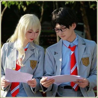 Your Lie in April Anime Cosplay Trang phục: Đồng phục đi học của Arima Kousei / Miyazono Kaori kèm áo sơ mi và cà vạt