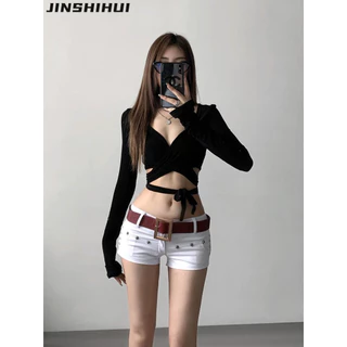 JINSHIHUI áo phông áo thun nữ croptop baby tee xu hướng thời trang Thể thao Dễ thương WTX2430I4R 12Z240320