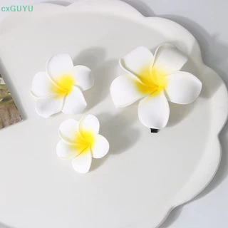 [Cxguyu] Kẹp Tóc Hoa Plumeria Cho Nữ Cô Gái Kẹp Tóc Hoa Trứng Bên Ngọt Kẹp Tóc Barrettes Hawaii Đảng Phụ Kiện Tóc PRTA