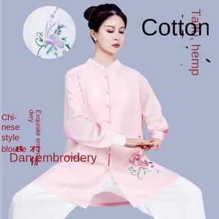 Bộ Đồ Tập Thái Cực Quyền Bằng Vải Cotton Lanh Thêu Họa Tiết Phong Cách Phương Tây Bộ đồ thái cực quyền 2024