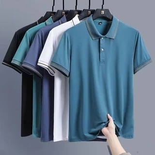 Mùa Hè Băng Lụa Lưới Liền Mạch Áo Sơ Mi POLO Mỏng Nhanh Khô Áo Thun Ngắn Tay 0603