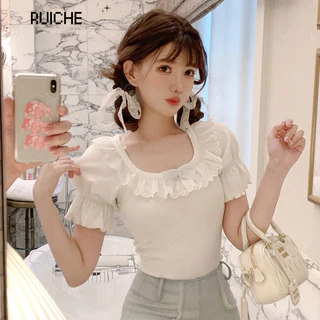 RUICHE áo phông áo thun nữ croptop baby tee Fashion Fashion INS Xu hướng WMY24107U9 8Z240222