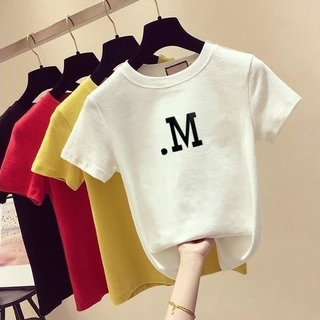 100% Cotton Áo Thun Nữ Mùa Hè Phong Cách Mới Influencer In Hình Cô Gái Sinh Viên Plus Size Top Quần Áo Nữ Hợp Thời Trang