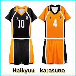 Star3 Haikyuu karasuno cosplay vải Yu Nishinoya Hinata Shoyo Tobio Kageyama sugawara koushi Áo thun quần short