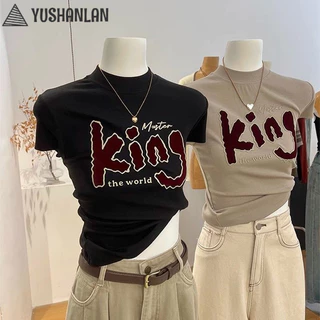 YUSHANLAN áo phông áo thun nữ croptop baby tee thời trang xu hướng Stylish Popular WCS2430GRC 12Z240318