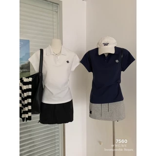 Huongmuoi Áo polo tay hến thêu logo TB - mã 7560 tag WG.W