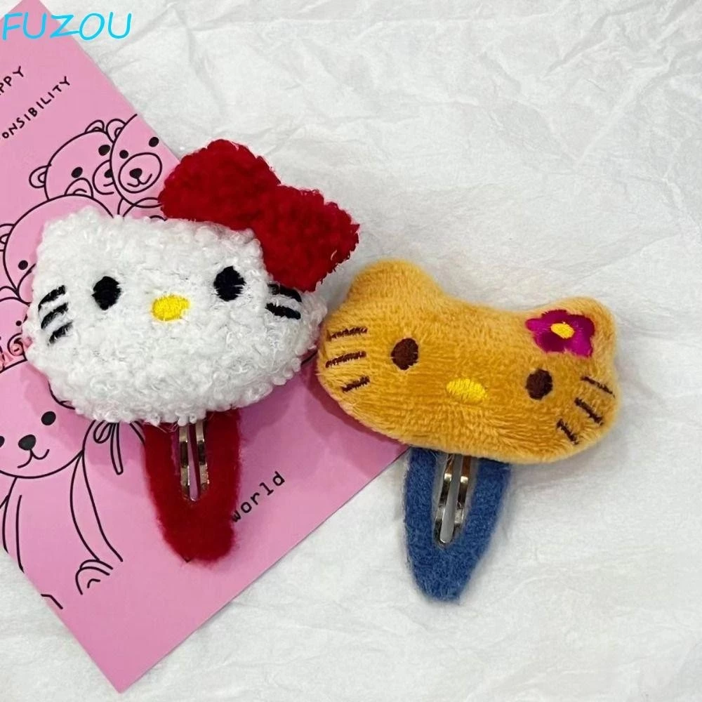 Kẹp bên FUZOU Kitty, Kẹp tóc sang trọng Kitty phong cách Nhật Bản, Kẹp bên mèo Kt ngọt ngào Phim hoạt hình Bangs Clip Trẻ em