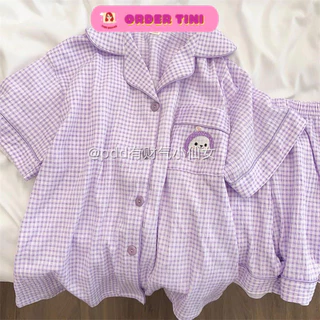 TN TINI pyjama- bộ ngủ cộc tay in hình chibi đáng yêu cute phô mai que