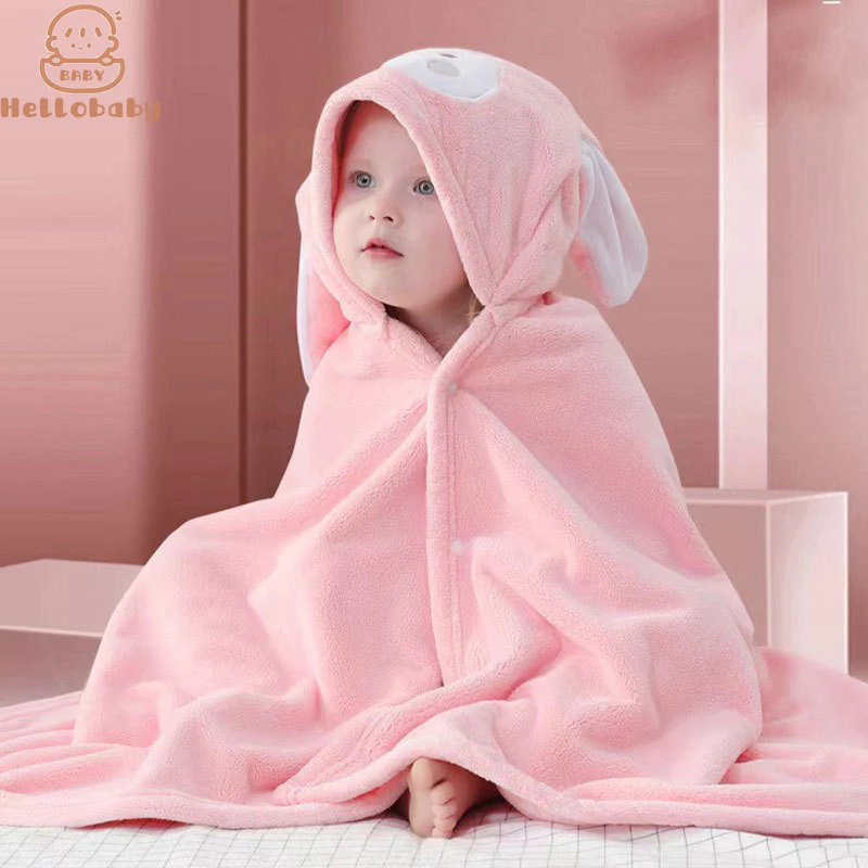 Hellobaby Khăn tắm cho bé poncho có mũ trùm đầu Áo choàng tắm trẻ em cotton nguyên chất thấm hút và có thể mặc cho trẻ sơ sinh để tắm, mềm mại và thoải mái