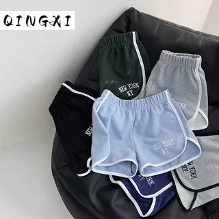 QINGXI quần short nữ quần đùi nữ jean fashionable chic cozy trendy WFK244030L 14Z240401