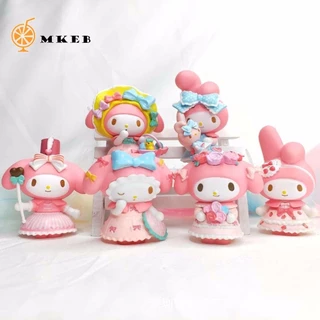 Mkeb My Melody Đồ Chơi Trẻ Em Dễ Thương Kuromi Bộ Sưu Tập Mô Hình Nhà Đồ Trang Trí Anime Mô Hình Hình Hình Đồ Chơi