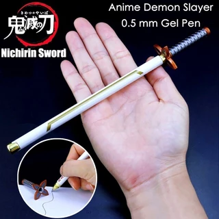 Demon Slayer Sword Gel Pen 0.5mm Mực đen Nạp lại Bút viết Trường Văn phòng phẩm Đồ dùng Kimetsu No Yaiba - Món quà của bạn bè.