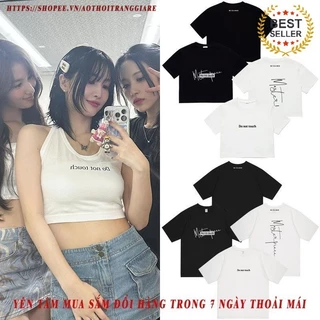 Kpop Twice Misamo Do Not Touch Cổ Tròn Cotton T Tay Ngắn Cotton T Casual Top Nam / Nữ Áo Sơ Mi Cặp Đôi