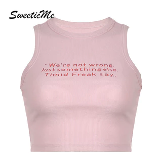 Sweeticme Nữ 2024 Thời Trang Mới Cổ Tròn Cơ Bản Nhân Quả Tất Cả Trận Đấu Xe Tăng Áo Camisole