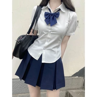 Đồng Phục Nẹp-Waist Mùa Hè Phù Hợp Với Phong Cách Preppy Tay Ngắn Trắng jk Puff Áo Sơ Mi Chính Hãng Áo Sơ Mi Nữ VZN1