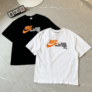 Stussy X Nike Reach The Beach Nam Ngực In Chữ Áo Thun Nữ Tay Ngắn Rời Nửa Tay Áo Thun Nữ